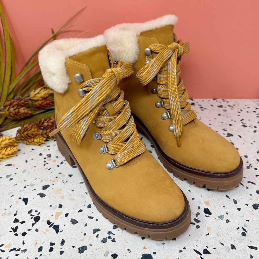 NEW Gentle Souls Brooklyn 2.0 Cozy Shearling Women’s Lug Suede Boots Sz 7